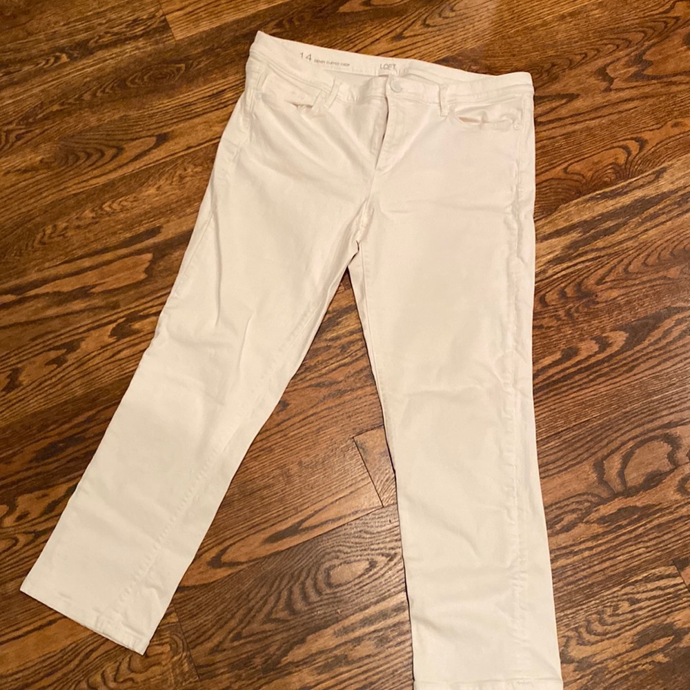 Loft cuffed denim crop
